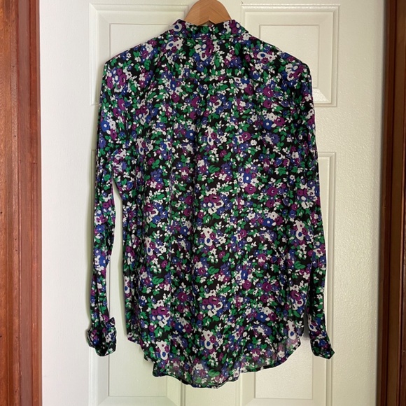 Lauren Ralph Lauren Womens Floral Long Sleeve Button-Down Top Large - Picture 4 of 6